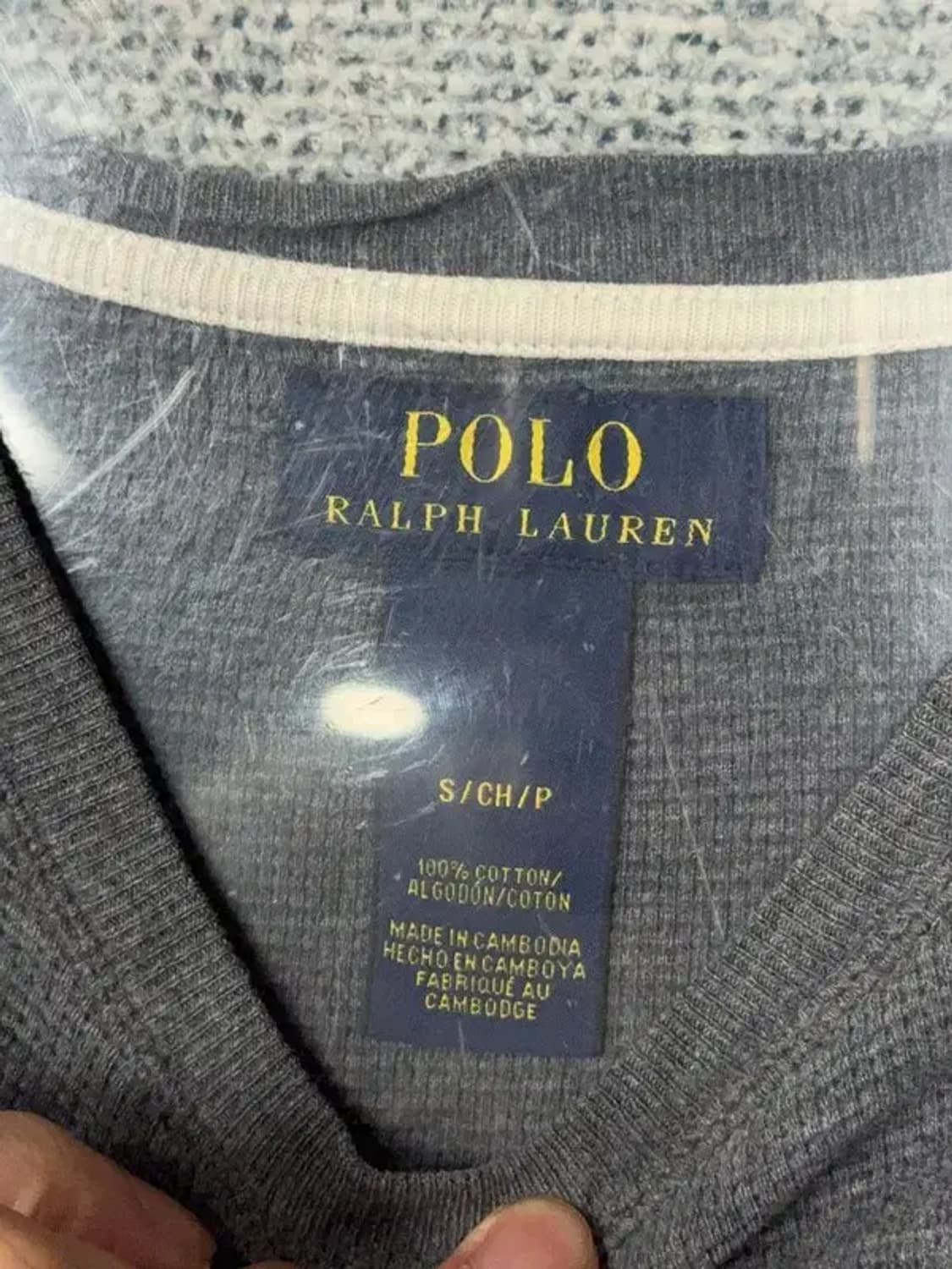 폴로 와플 코튼 오버핏 그레이 니트 S/CH/P 상품이미지8