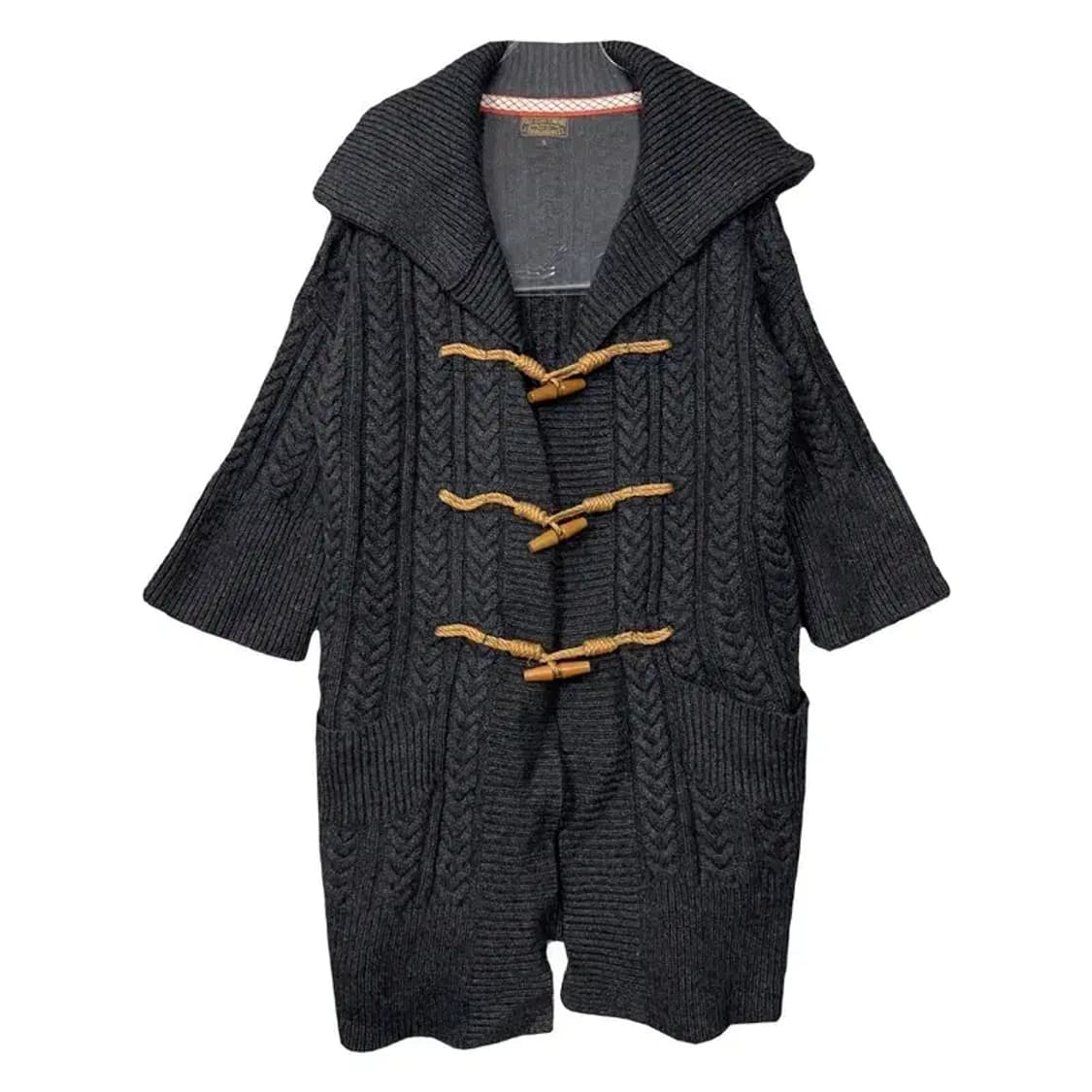 폴로 두산 빈티지 그레이 더플 떡볶이 롱 니트 가디건 S 상품이미지1