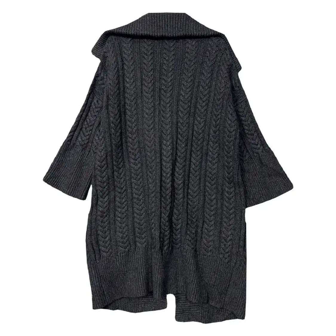 폴로 두산 빈티지 그레이 더플 떡볶이 롱 니트 가디건 S 상품이미지2