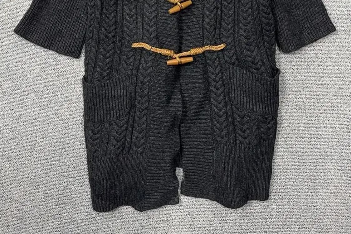 폴로 두산 빈티지 그레이 더플 떡볶이 롱 니트 가디건 S 상품이미지4