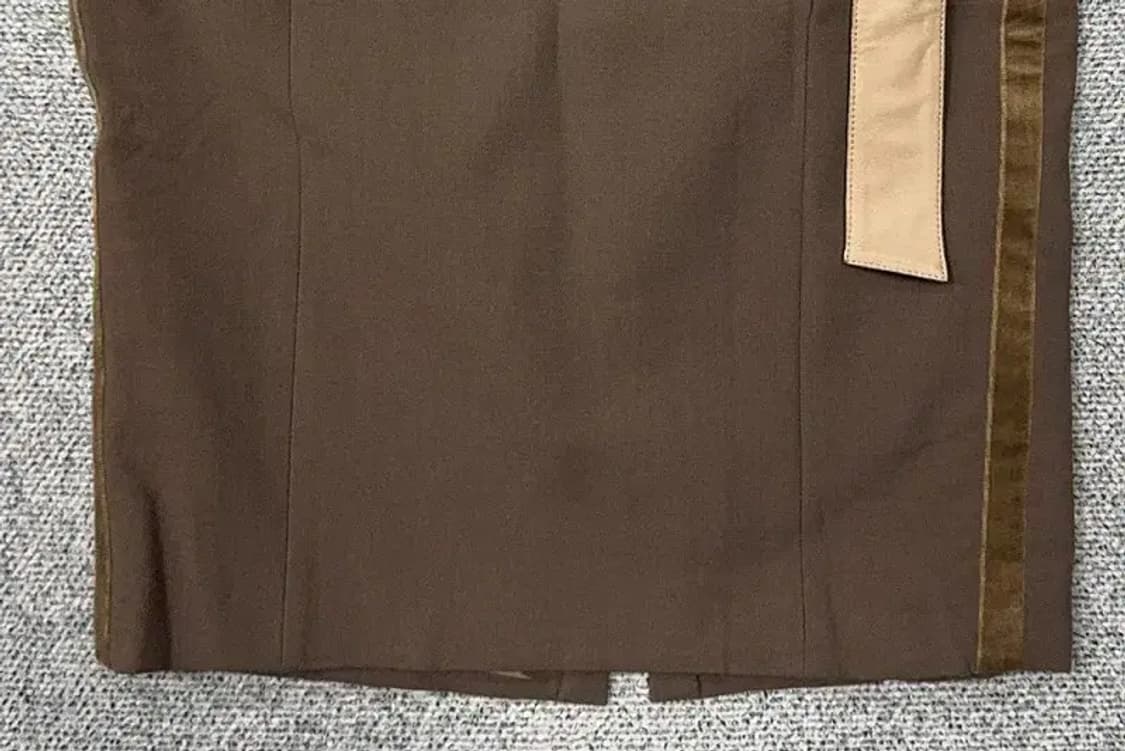 베르사체 Y2K 레더 벨티드 빈티지 브라운 스커트 44 상품이미지4