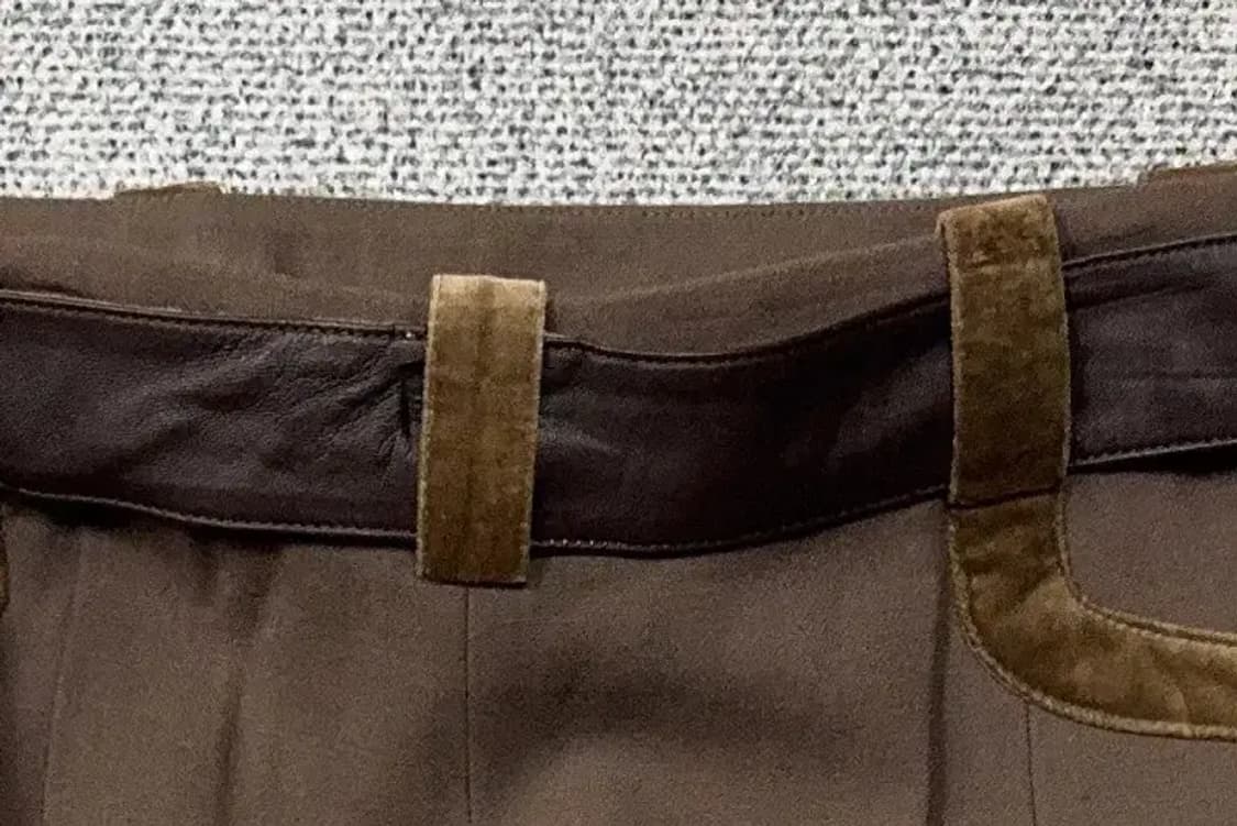 베르사체 Y2K 레더 벨티드 빈티지 브라운 스커트 44 상품이미지8