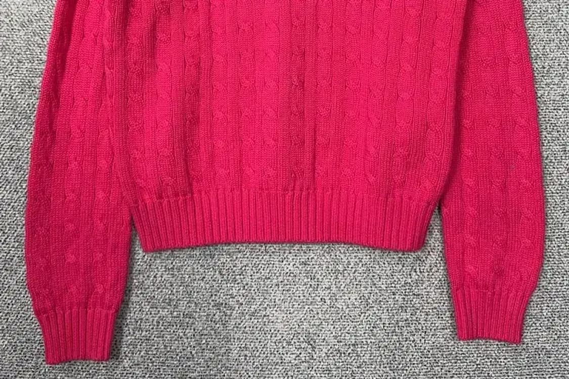 폴로 랄프로렌 핑크 브이넥 꽈배기 니트 XL 상품이미지4