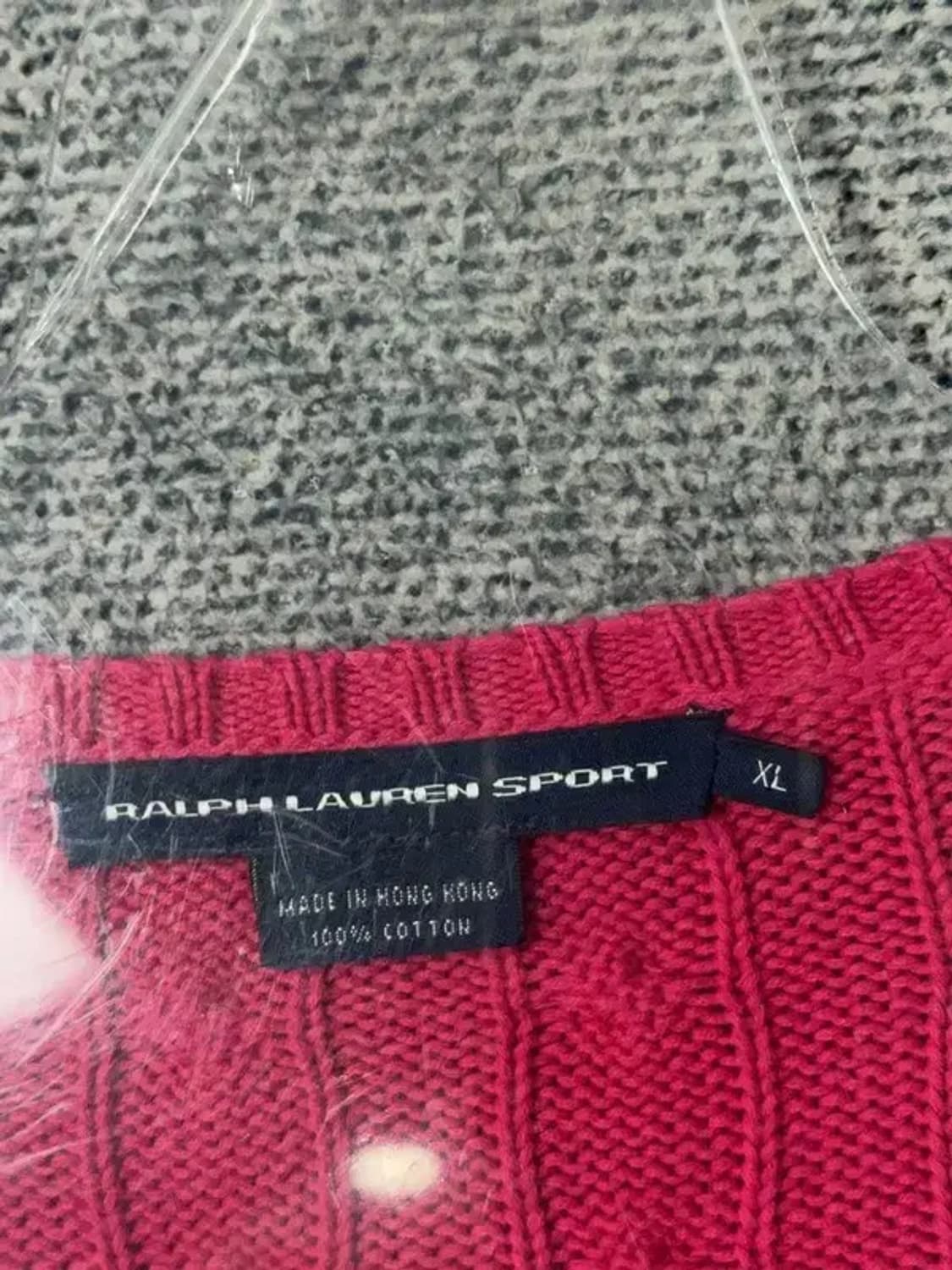 폴로 랄프로렌 핑크 브이넥 꽈배기 니트 XL 상품이미지7