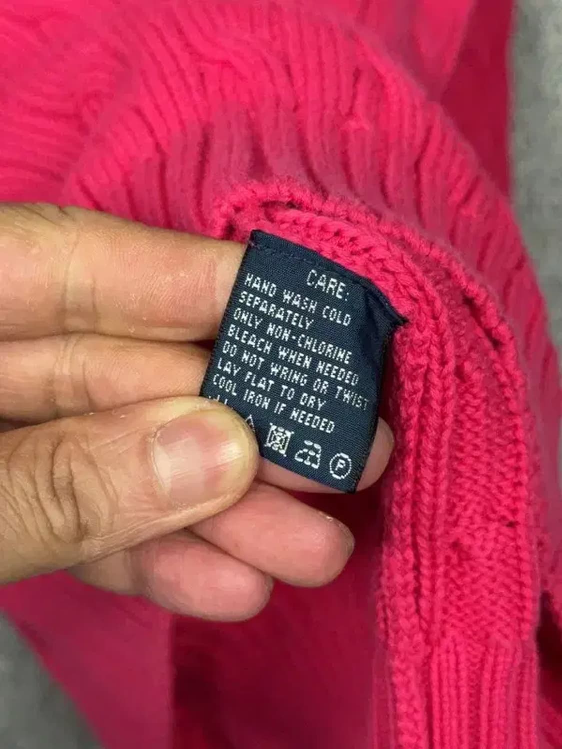 폴로 랄프로렌 핑크 브이넥 꽈배기 니트 XL 상품이미지8
