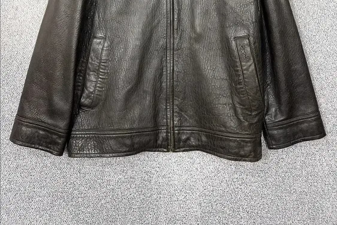 입생로랑 브라운 빈티지 쉽스킨 양가죽 자켓 95 상품이미지4