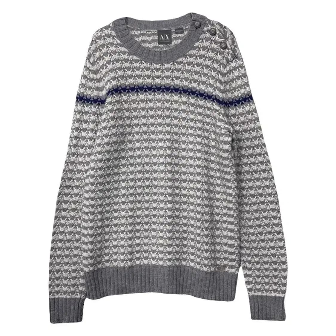 알마니익스체인지 스트라이프 라이트 그레이 니트 M/M 상품이미지1