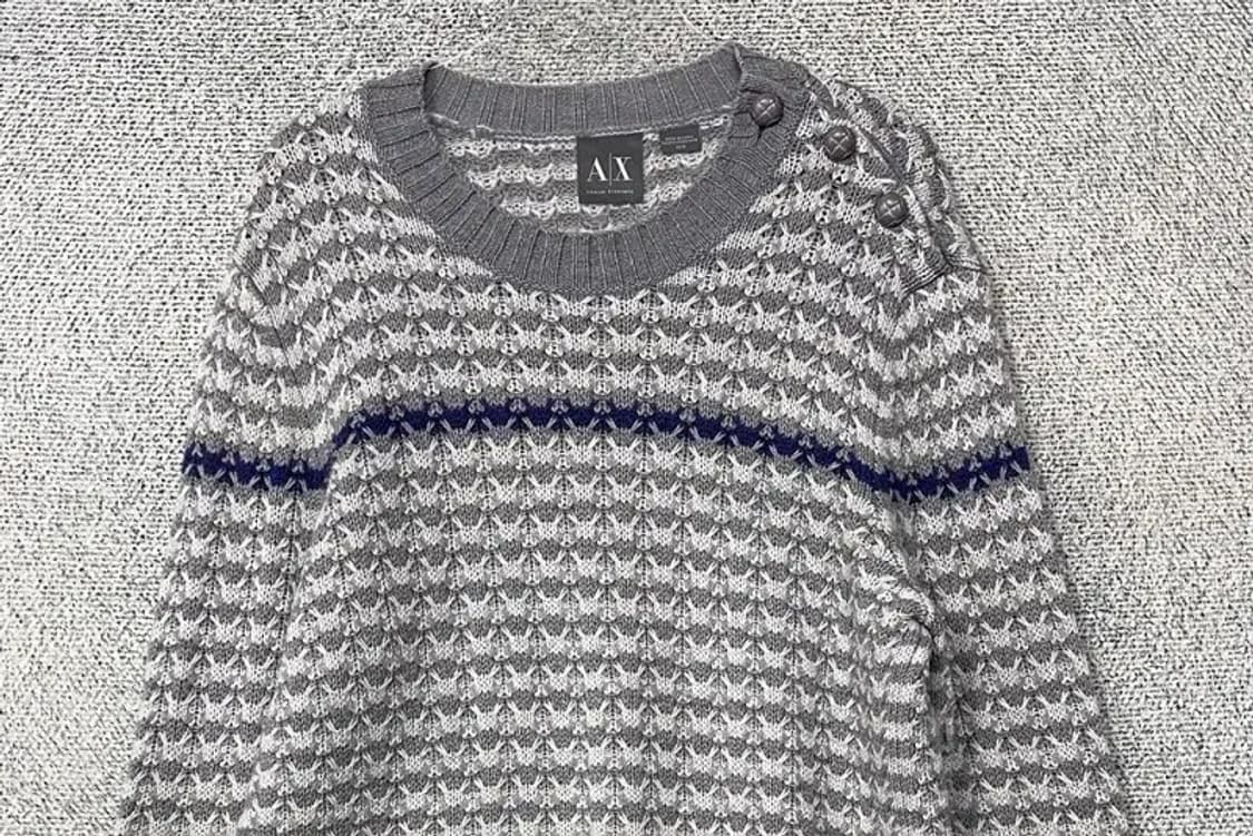 알마니익스체인지 스트라이프 라이트 그레이 니트 M/M 상품이미지3