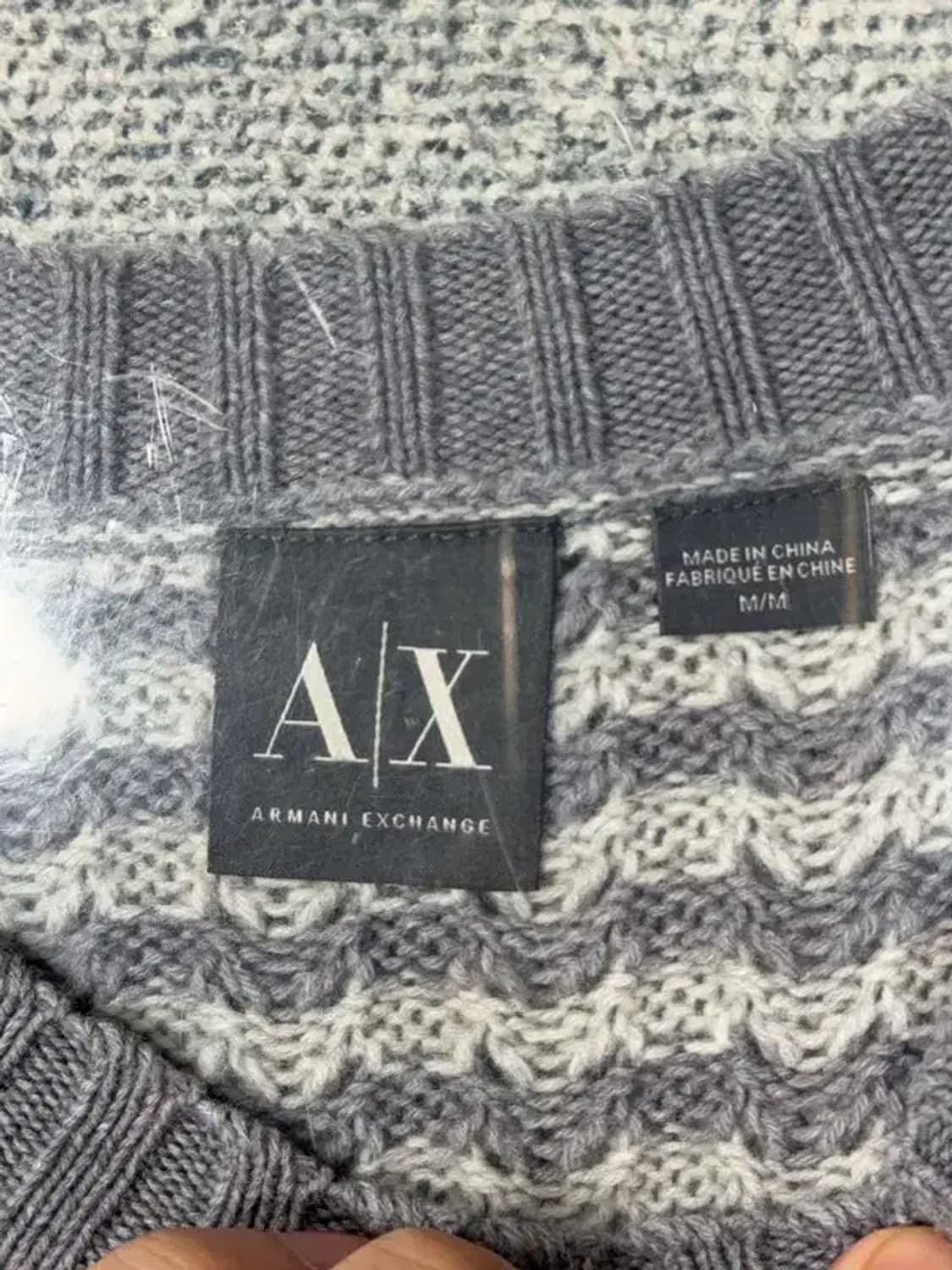 알마니익스체인지 스트라이프 라이트 그레이 니트 M/M 상품이미지5