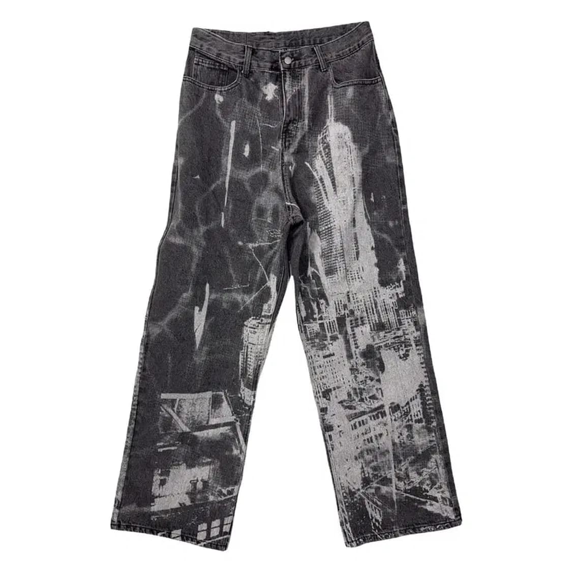 내스티킥 빈티지 페인팅 흑청 데님팬츠 30 상품이미지1