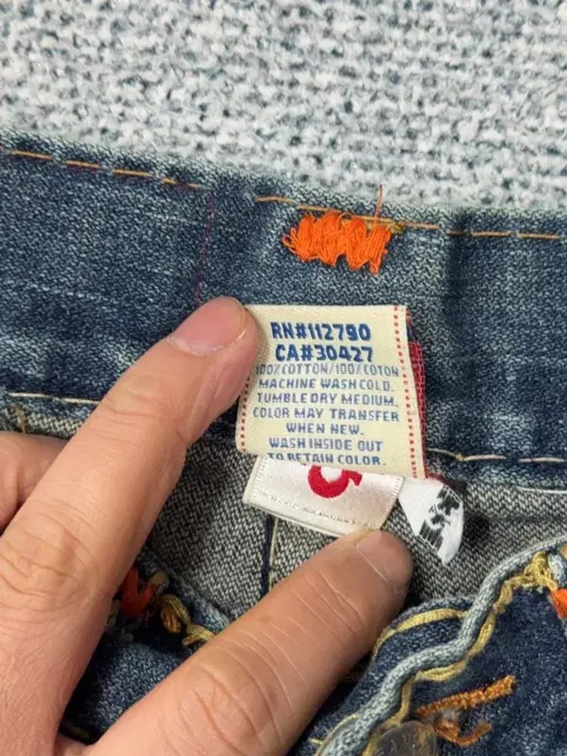 트루릴리젼 워싱 스티치 Y2K 빈티지 부츠컷 청바지 32 상품이미지10