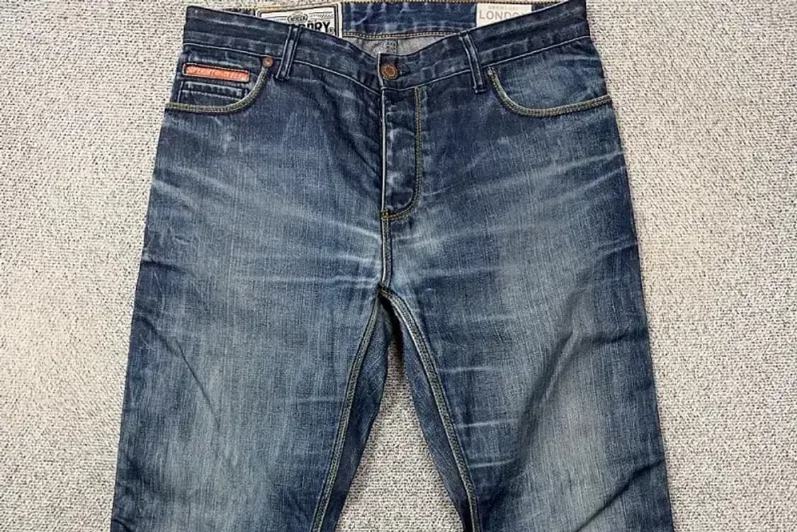 수퍼드라이 빈티지 하드 워싱 청바지 W34 L32 상품이미지3