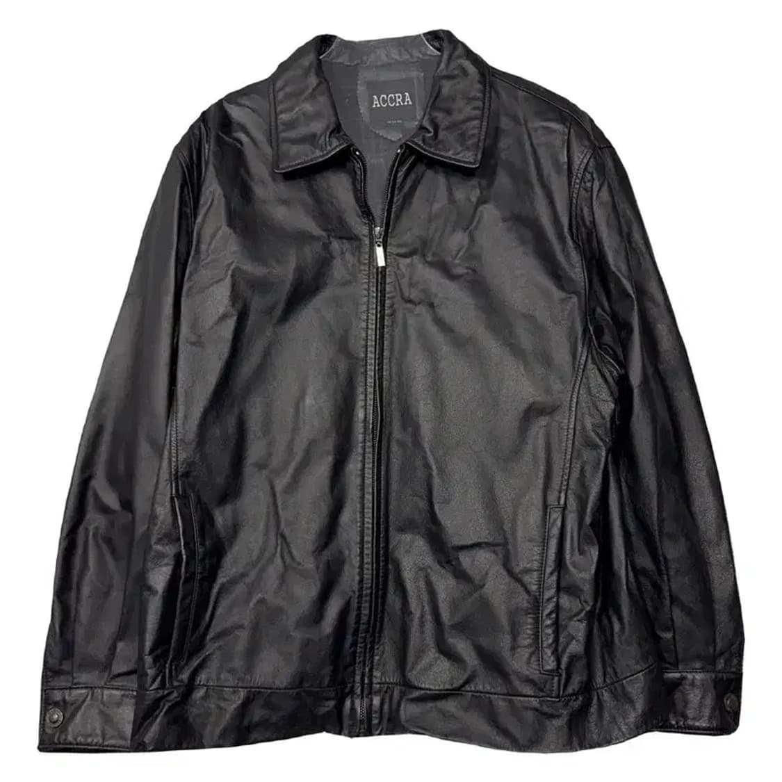 빈티지 블랙 카우 레더 소가죽 자켓 L 상품이미지1