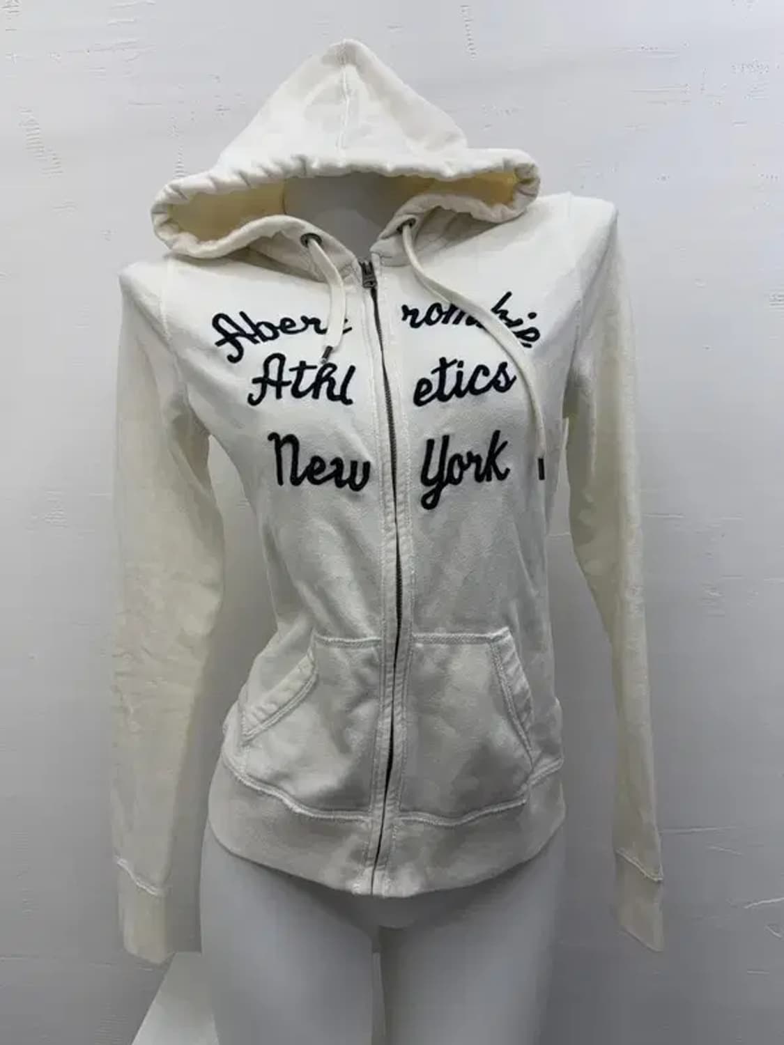 아베크롬비 프린팅 화이트 집업 M 상품이미지2