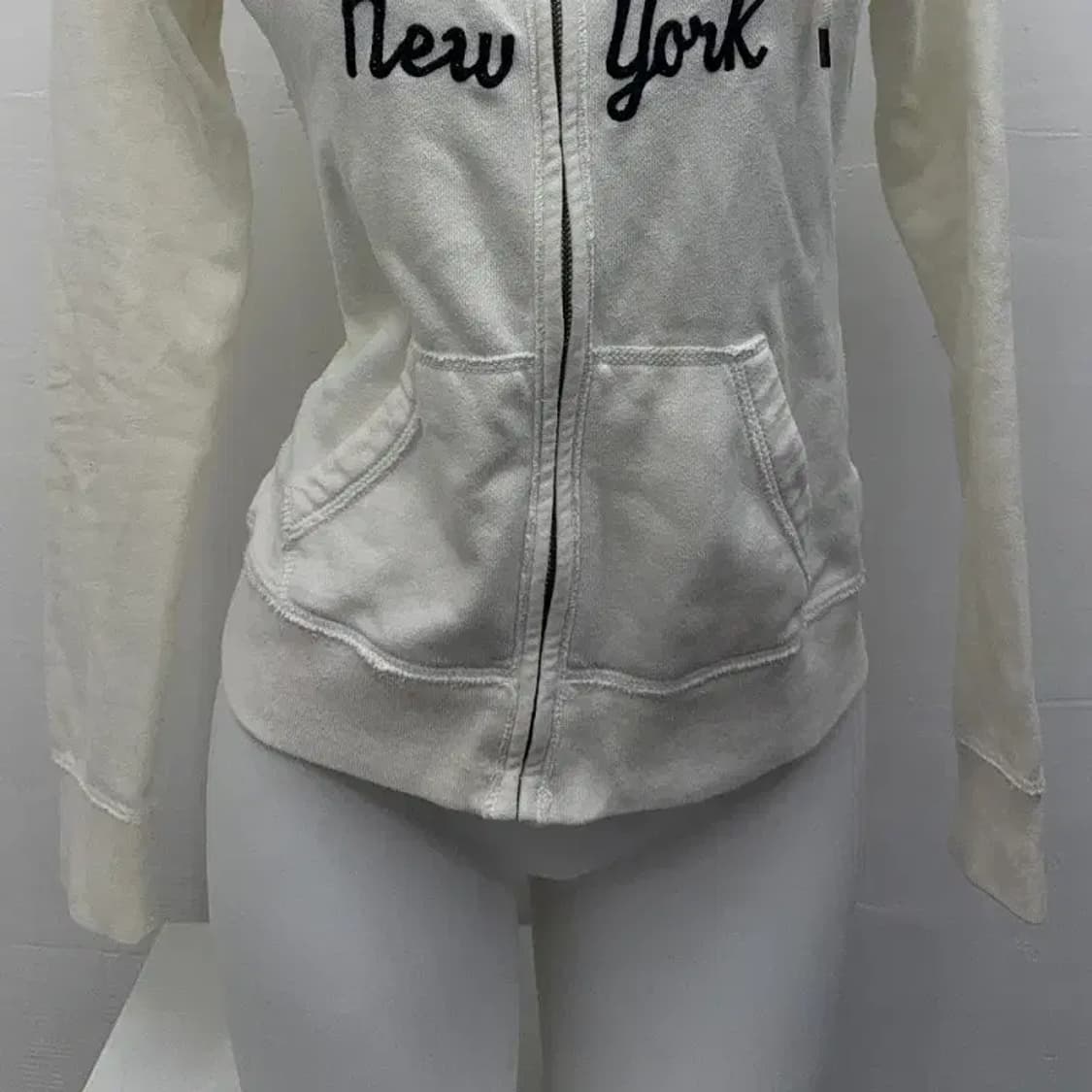 아베크롬비 프린팅 화이트 집업 M 상품이미지5