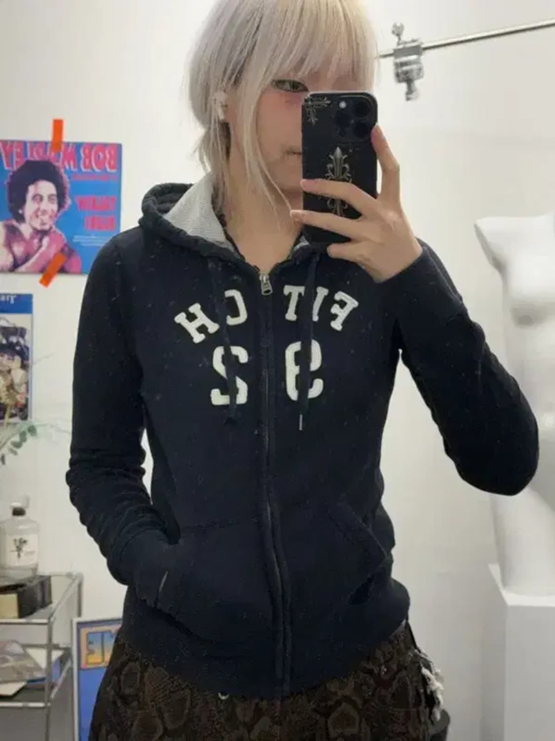 아베크롬비 프린팅 네이비 집업 S 상품이미지1