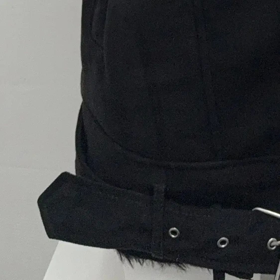 블랙 안감 퍼 스웨이드 사선 조끼 M-L 상품이미지6