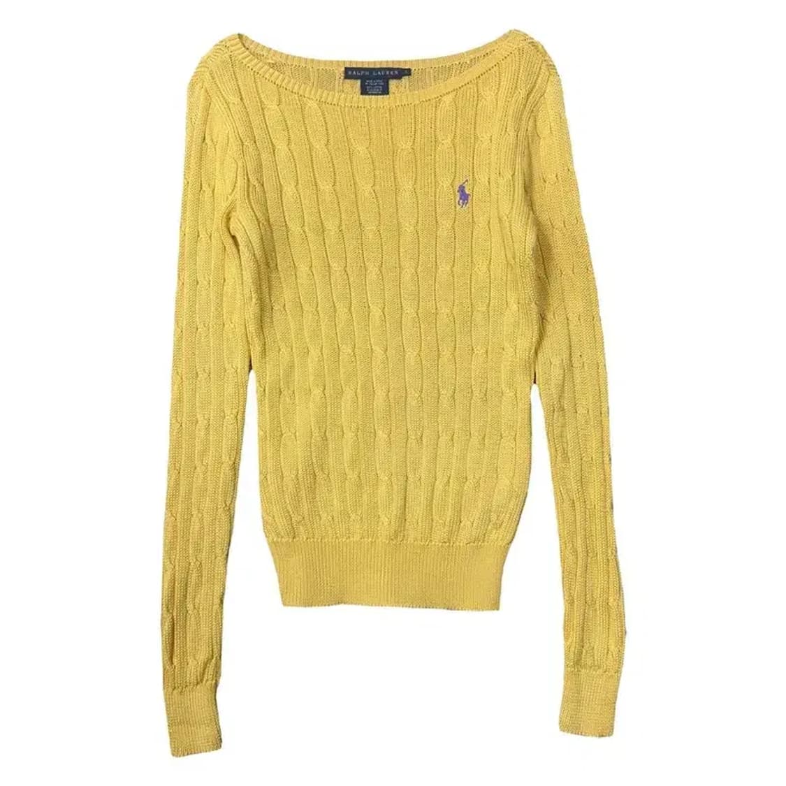 폴로 두산 꽈배기 옐로우 니트 S 상품이미지1