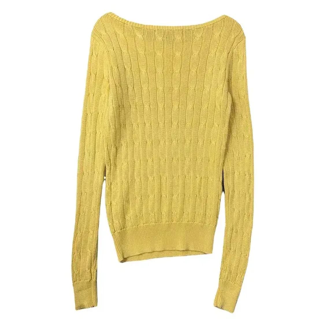 폴로 두산 꽈배기 옐로우 니트 S 상품이미지2