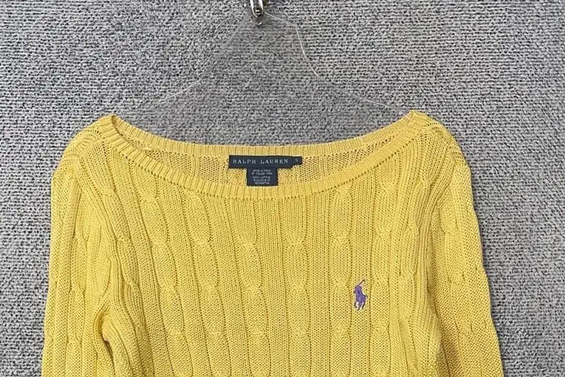 폴로 두산 꽈배기 옐로우 니트 S 상품이미지3