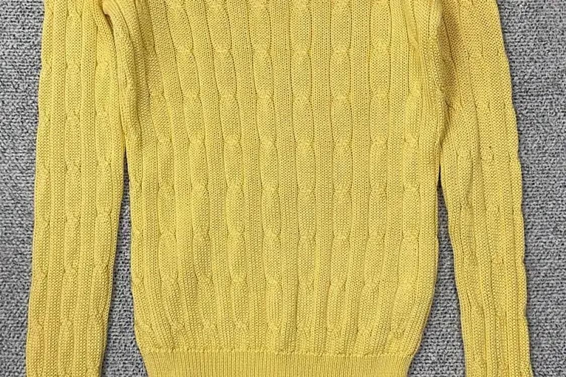 폴로 두산 꽈배기 옐로우 니트 S 상품이미지4