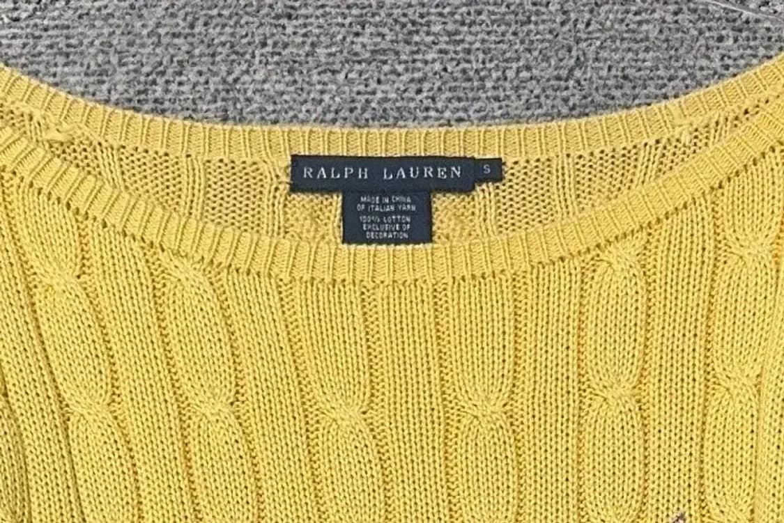 폴로 두산 꽈배기 옐로우 니트 S 상품이미지6