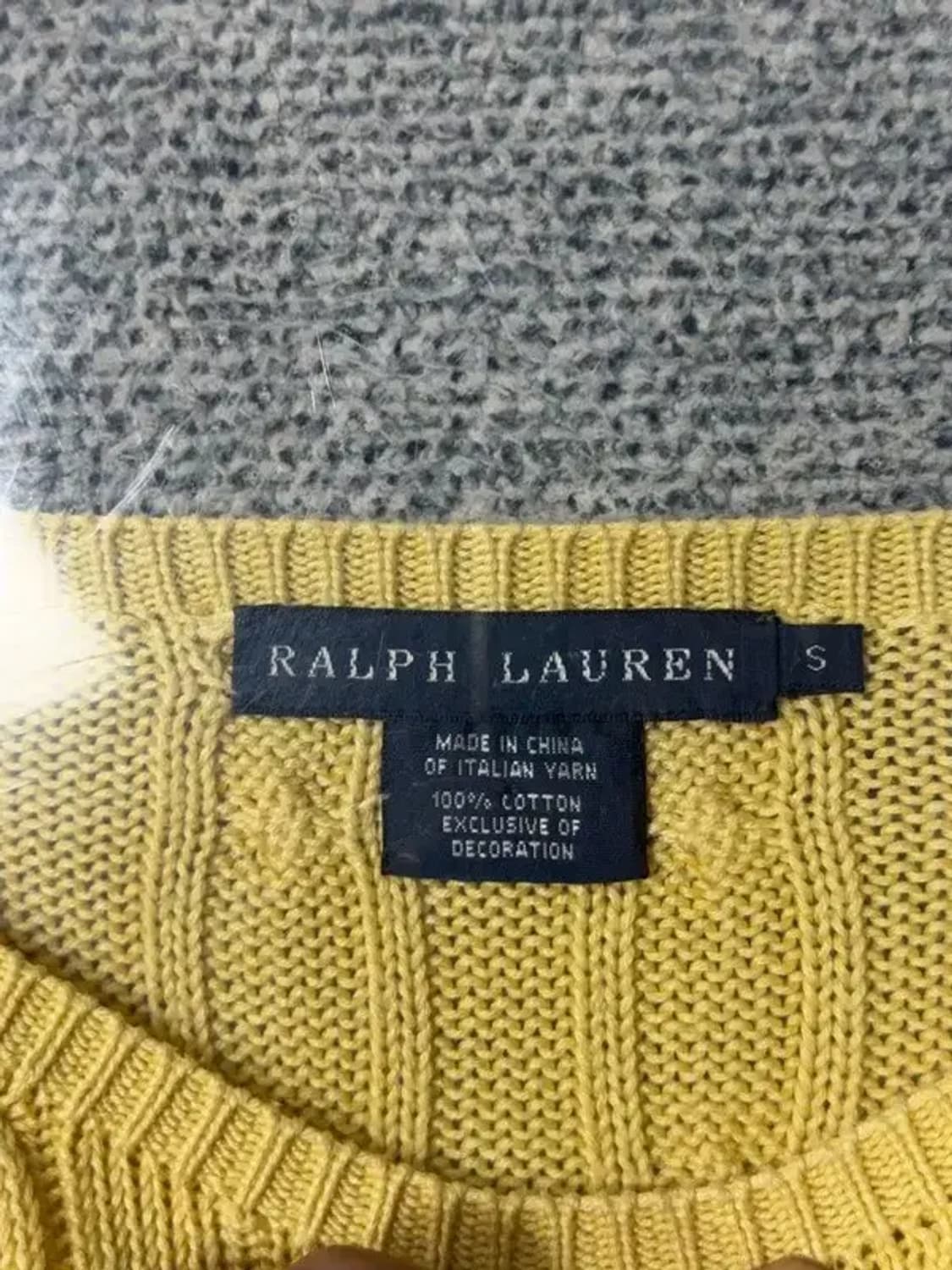 폴로 두산 꽈배기 옐로우 니트 S 상품이미지8