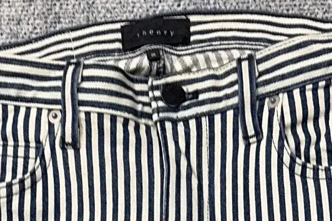 띠어리 스트라이프 블루 팬츠 26 상품이미지7