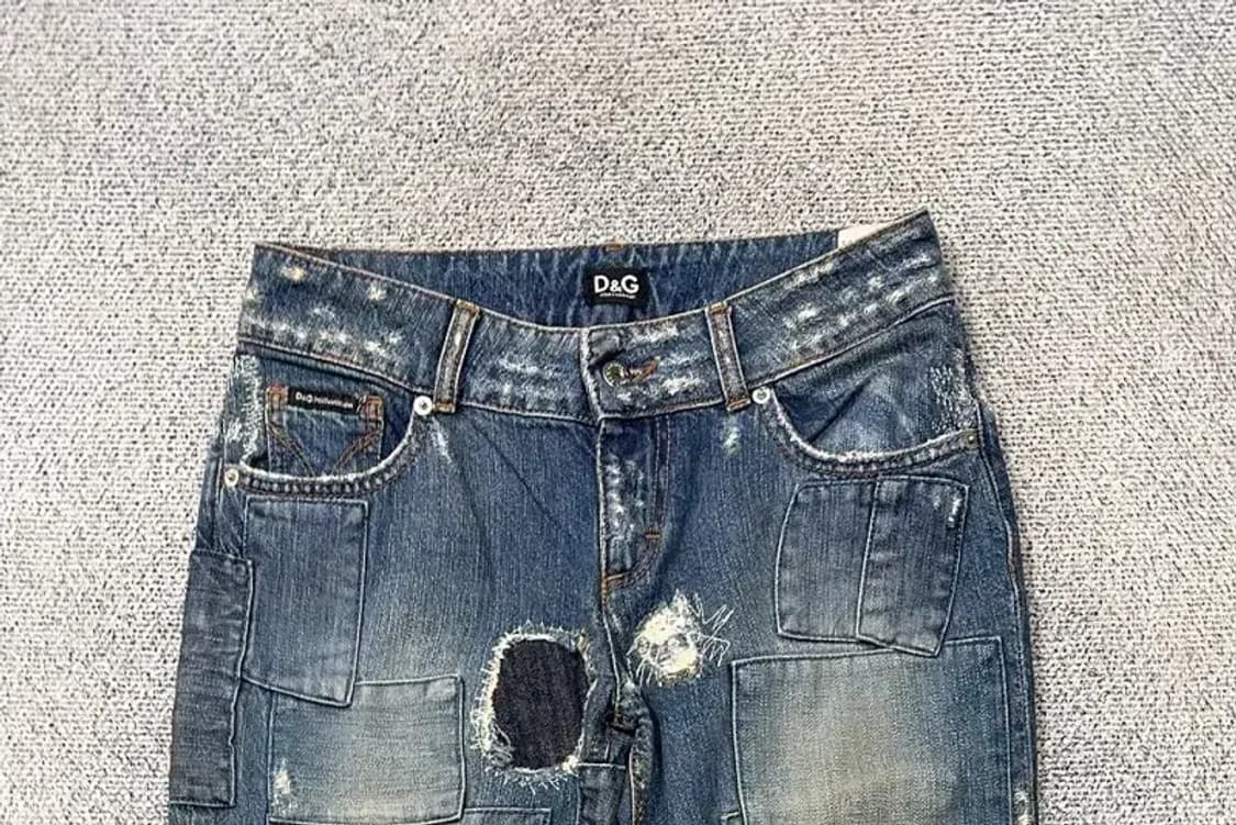 돌체앤가바나 Y2K 워싱 패치워크 부츠컷 청바지 64-84 상품이미지3