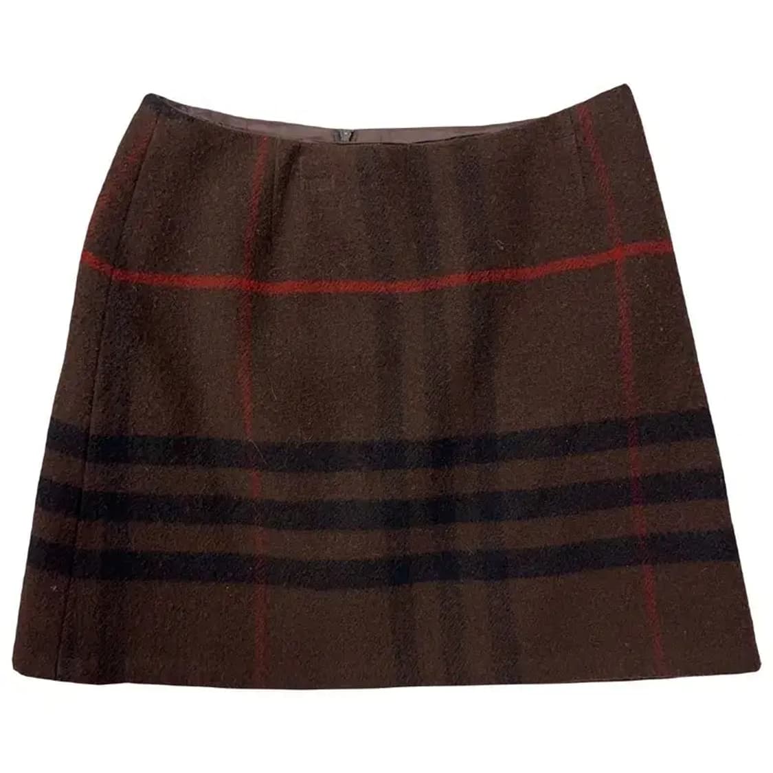 버버리 체크 브라운  울 스커트 55~66 상품이미지1