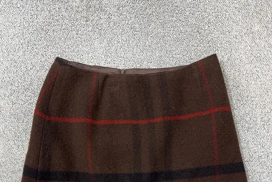 버버리 체크 브라운  울 스커트 55~66 상품이미지3