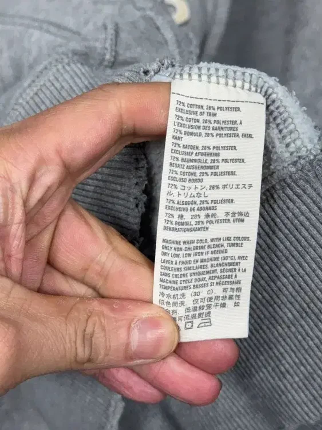 아베크롬비 Y2K 자수 로고 빈티지 라이트 그레이 후드티 MEDIUM 상품이미지7