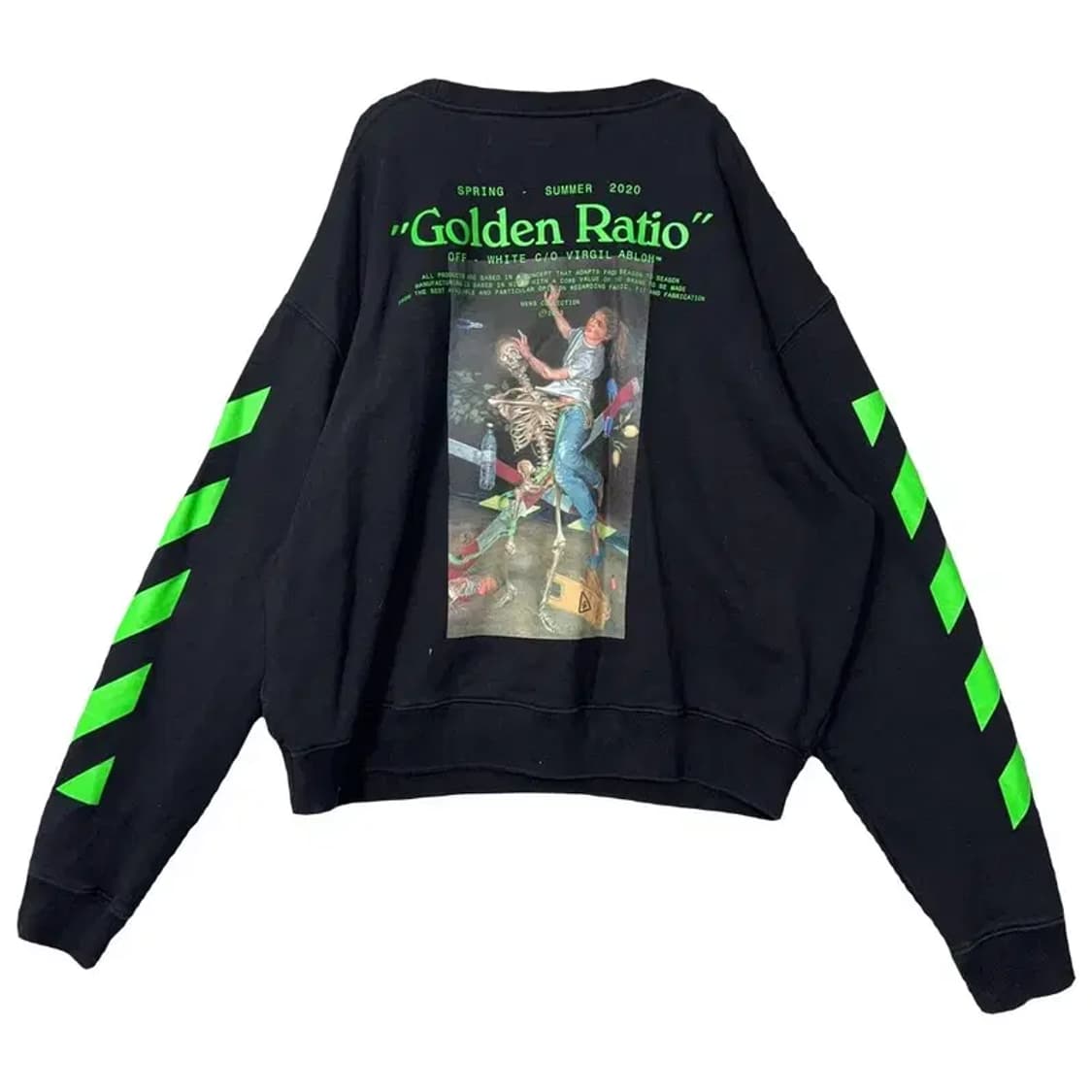 오프화이트 파스칼 페인팅 블랙 맨투맨 XL 상품이미지2