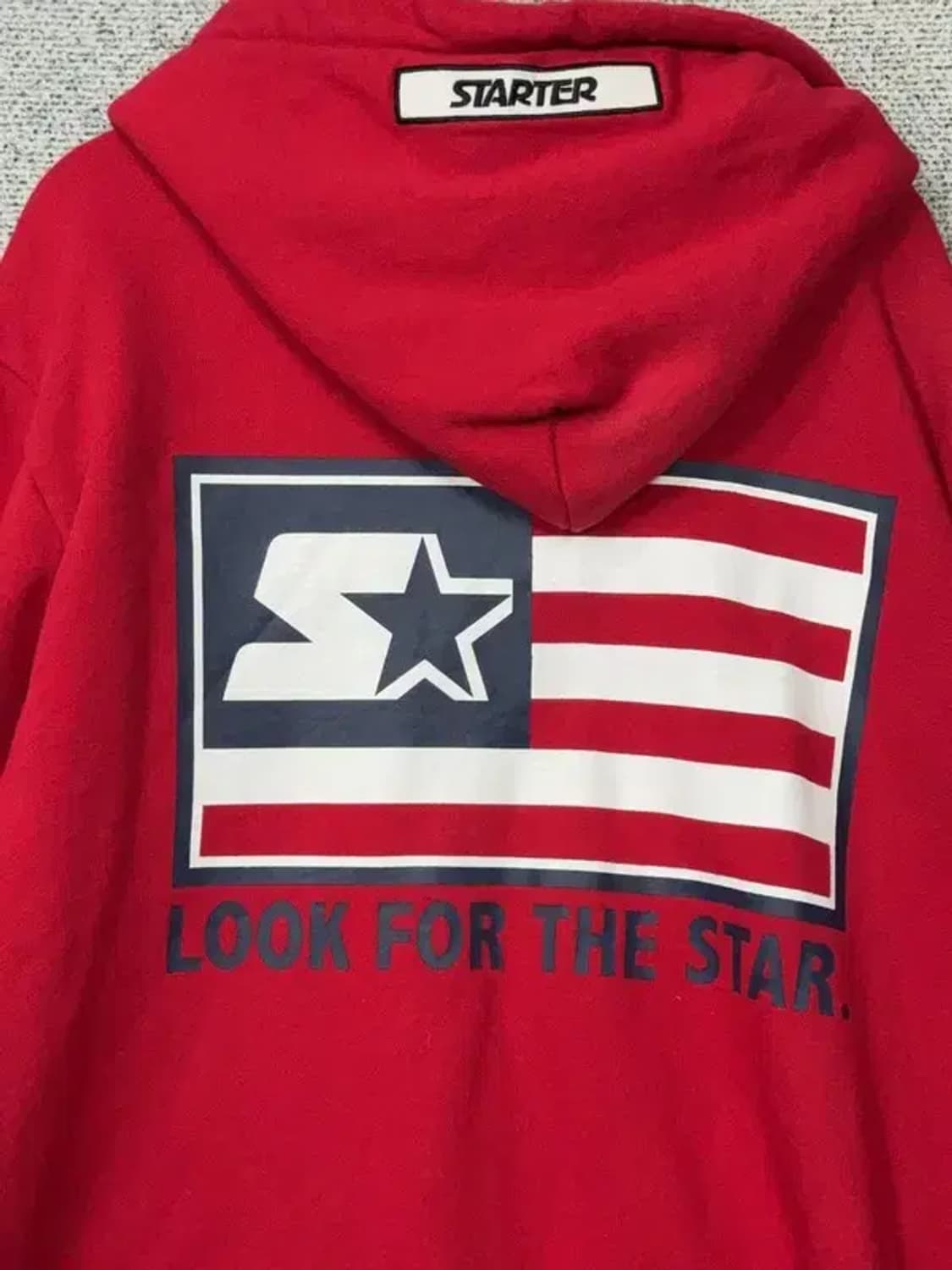 스타터 레드 성조기 백로고 오버핏 후드 집업 L 상품이미지9