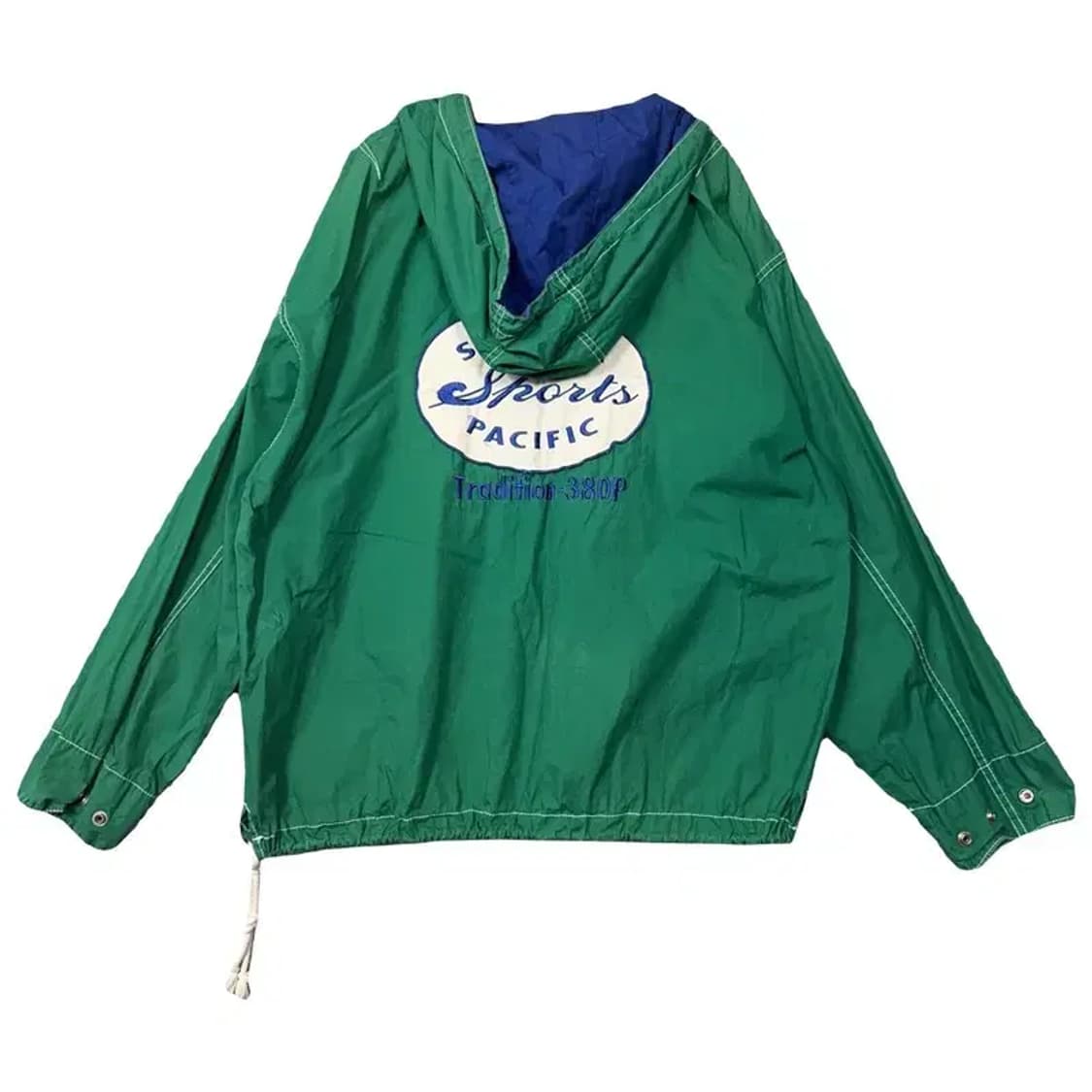 갭 그린 스티치 디테일 풀오버 반집업 후드 바람막이 웜업 M 상품이미지2