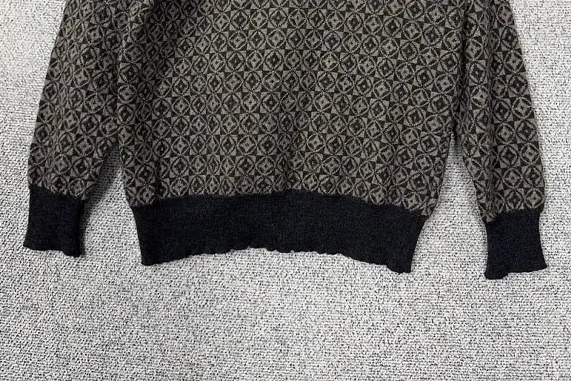 랑방 브라운 패턴 울 니트 L 상품이미지4