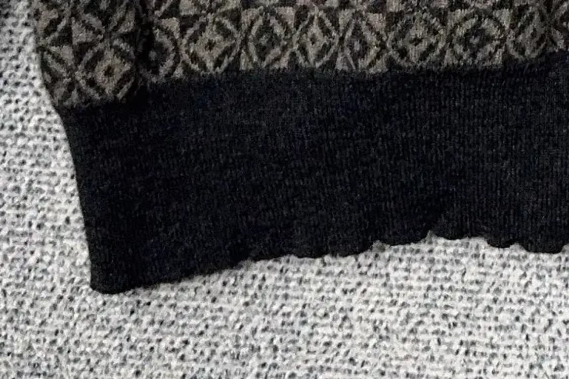 랑방 브라운 패턴 울 니트 L 상품이미지6