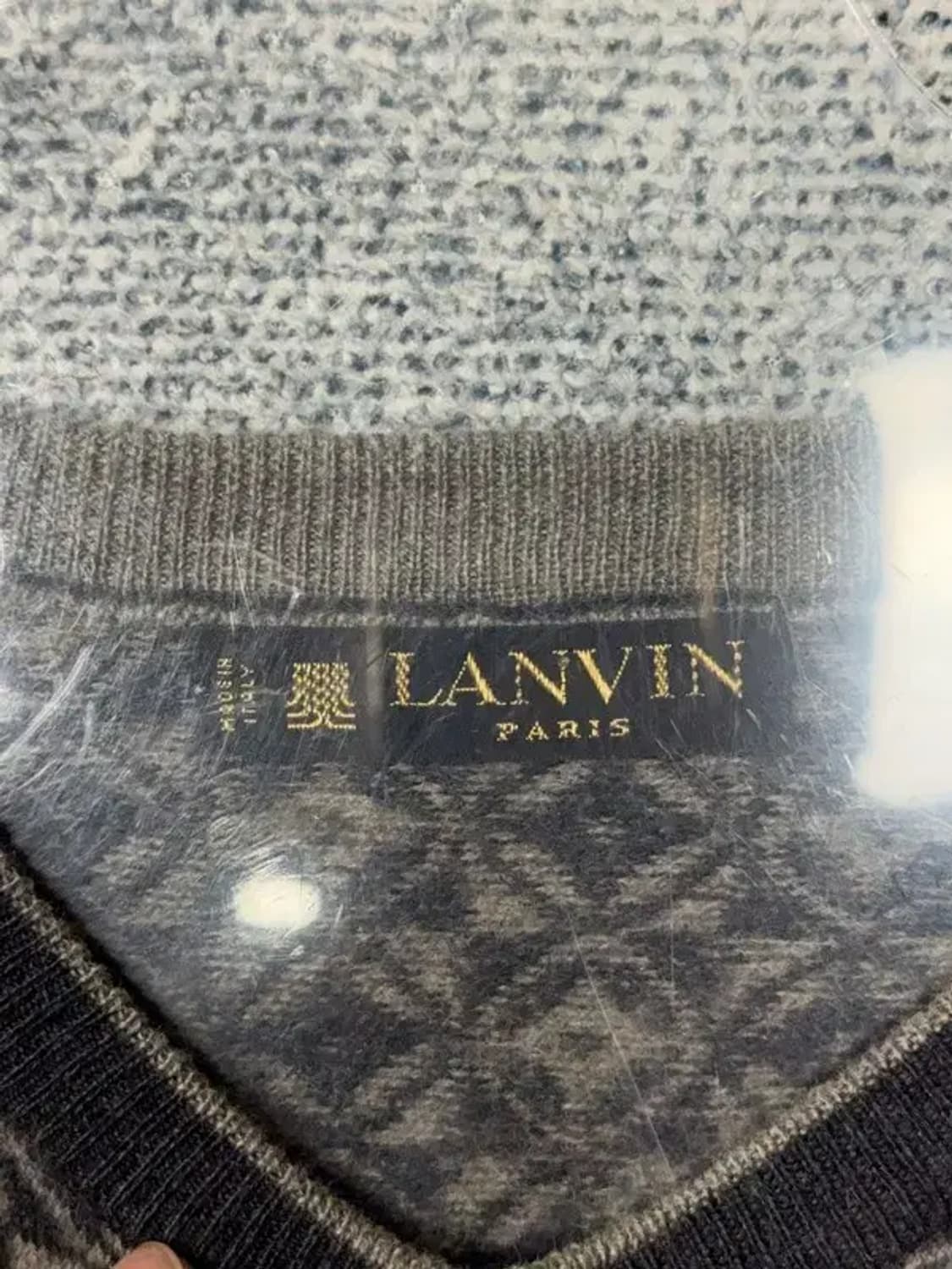 랑방 브라운 패턴 울 니트 L 상품이미지7