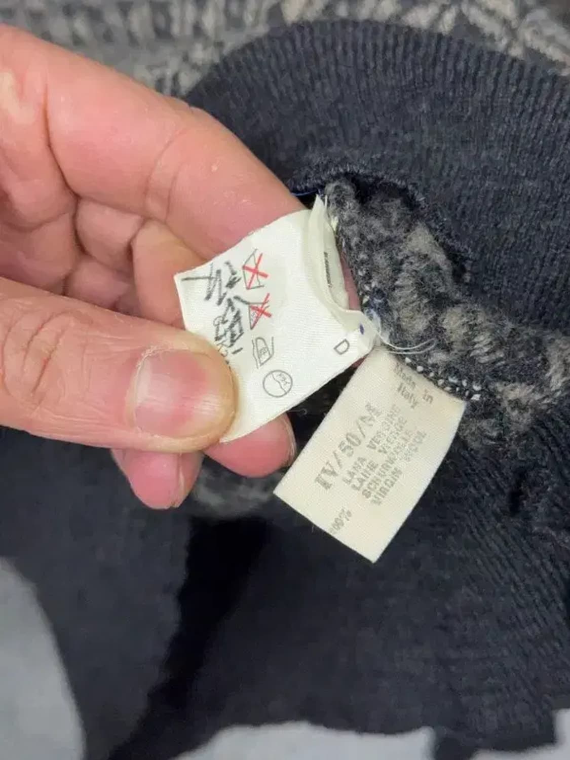 랑방 브라운 패턴 울 니트 L 상품이미지8