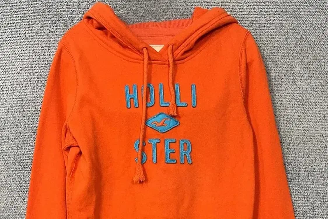 홀리스터 스펠 로고 오렌지 후드티 S 상품이미지3