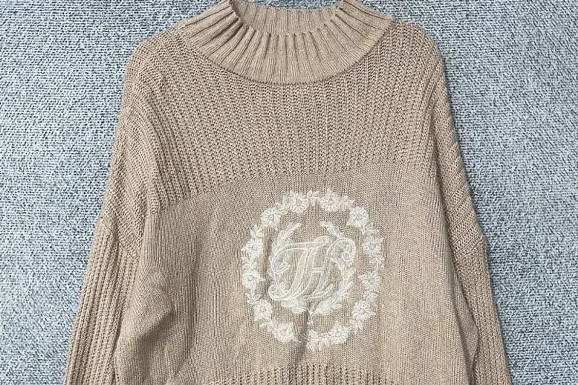 타미힐피거 프린팅 패턴 빈티지 베이지 니트 M 상품이미지3