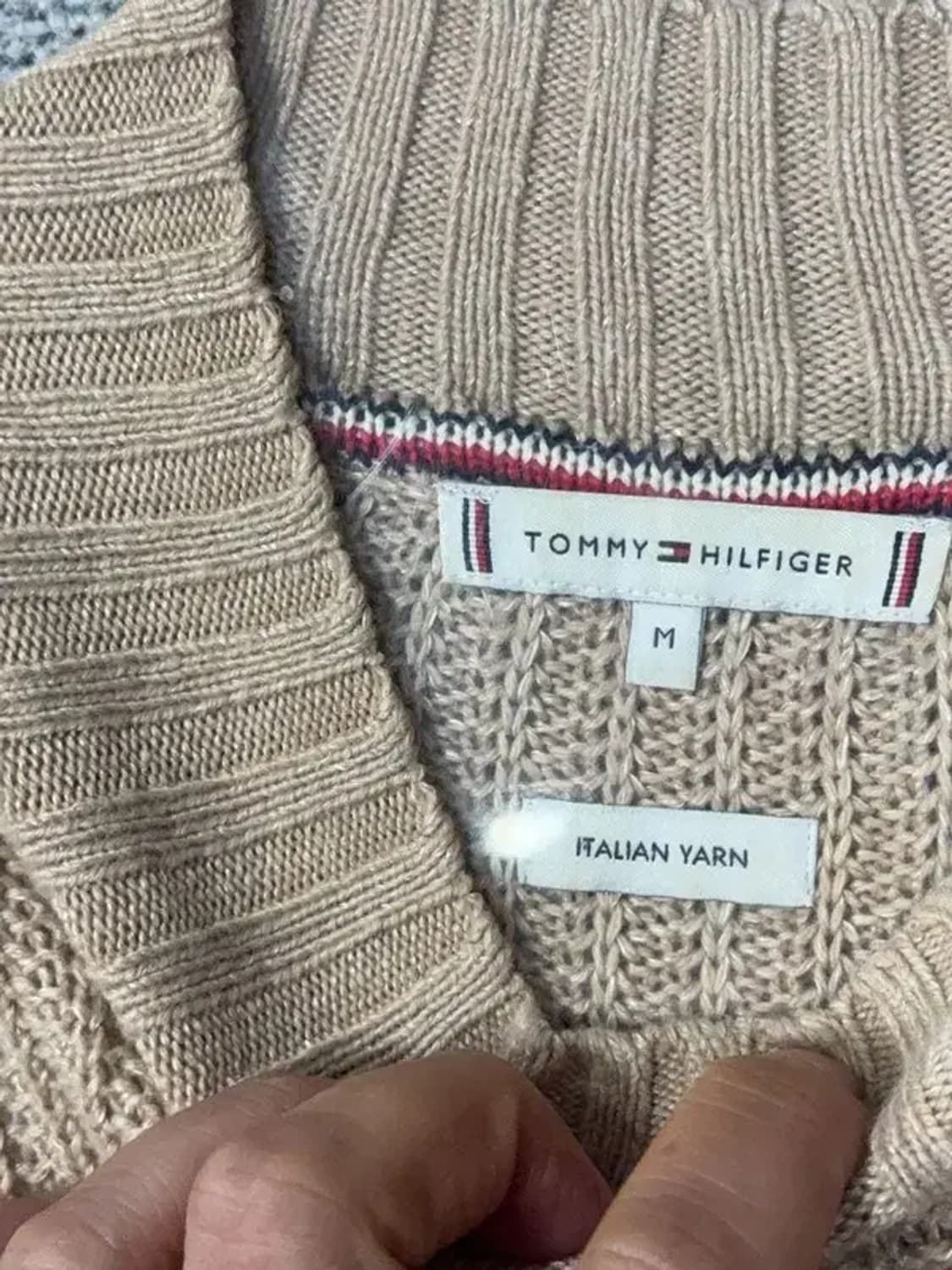 타미힐피거 프린팅 패턴 빈티지 베이지 니트 M 상품이미지8