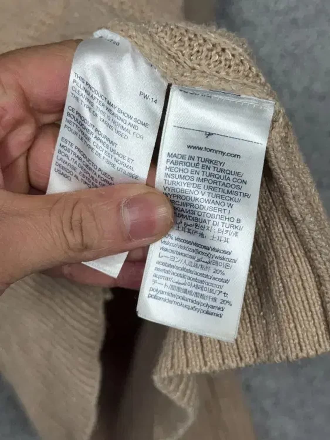 타미힐피거 프린팅 패턴 빈티지 베이지 니트 M 상품이미지9