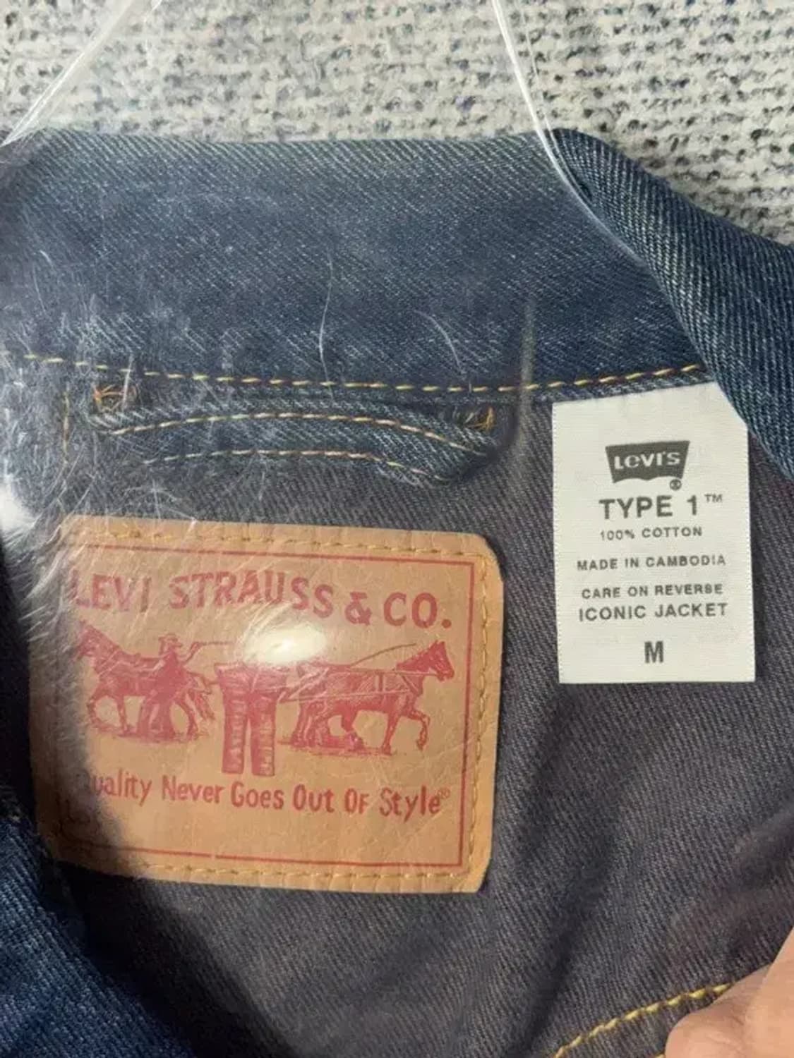 리바이스 타입 원 빈티지 데님 자켓 M 상품이미지8