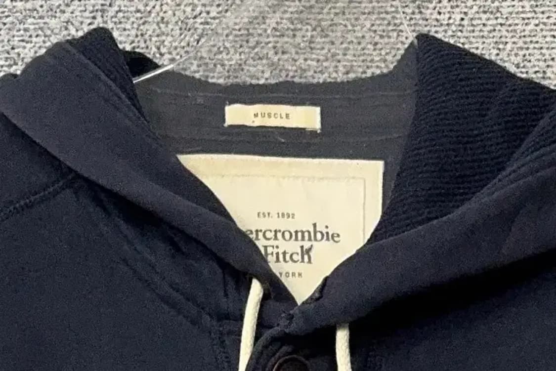 아베크롬비 Y2K 자수 로고 버튼 코튼 후드 집업 MEDIUM 상품이미지5