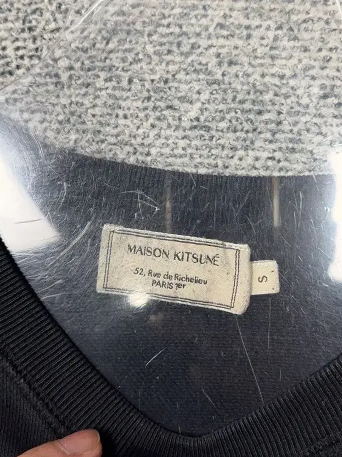 메종키츠네 스펠 프린팅 블랙 맨투맨 S 상품이미지6