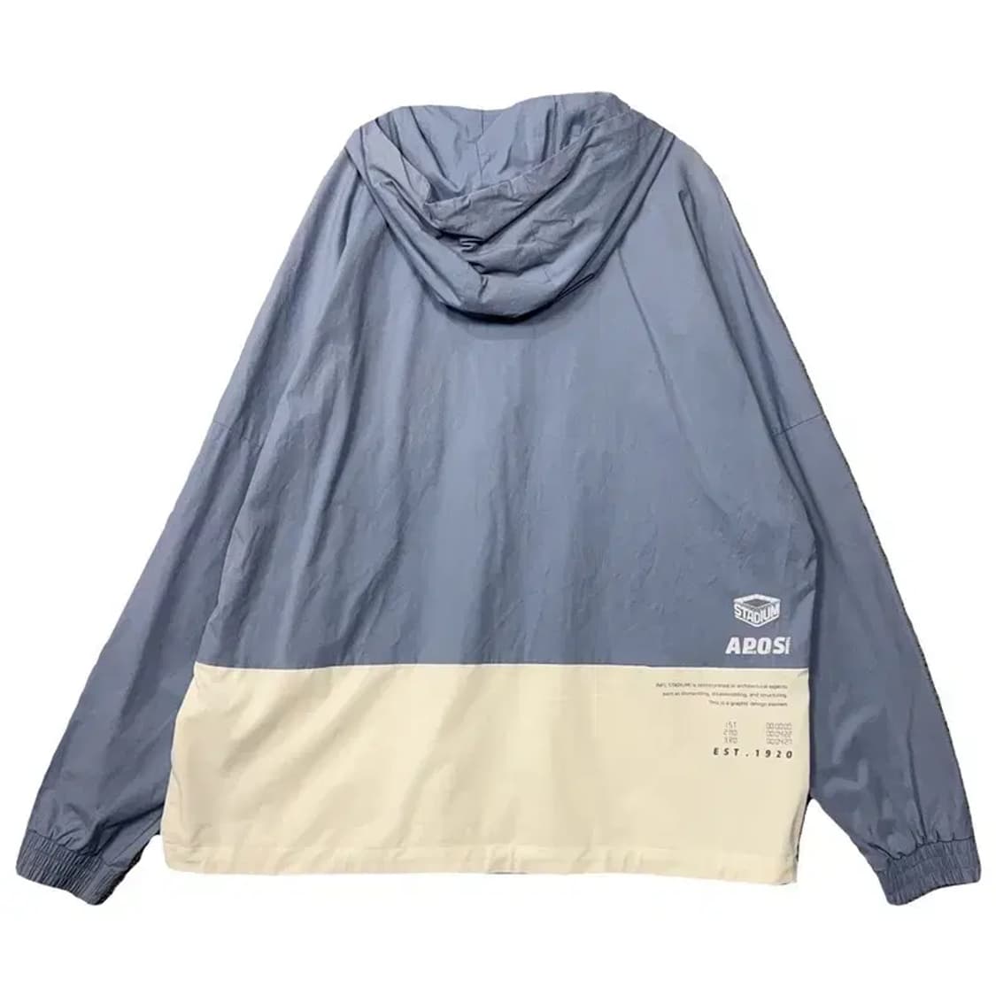 엔에프엘 라이트 블루 크림 투톤 풀오버 반집업 후드 아노락 XXL 상품이미지2