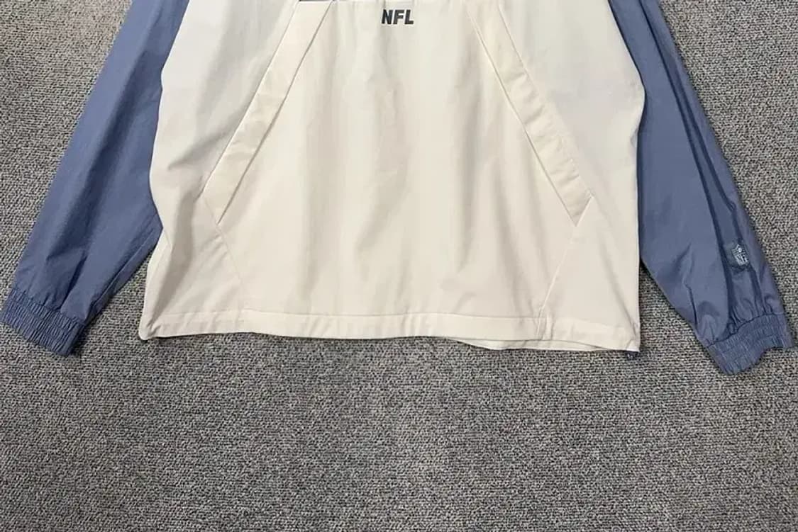 엔에프엘 라이트 블루 크림 투톤 풀오버 반집업 후드 아노락 XXL 상품이미지4