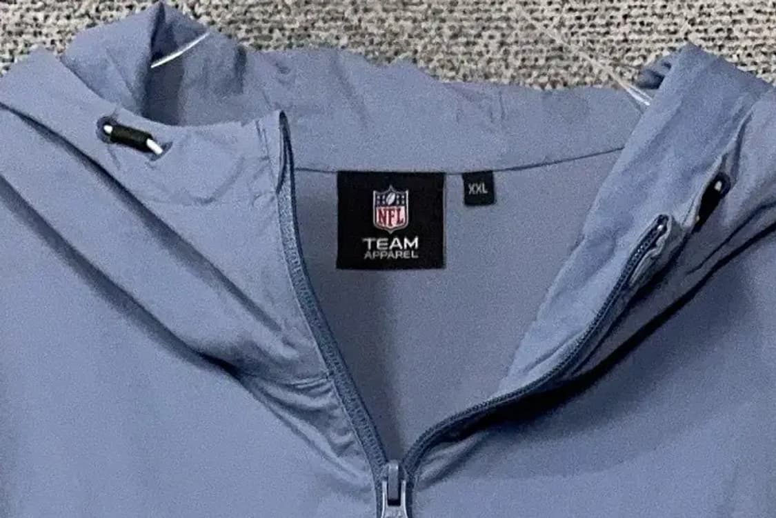 엔에프엘 라이트 블루 크림 투톤 풀오버 반집업 후드 아노락 XXL 상품이미지5