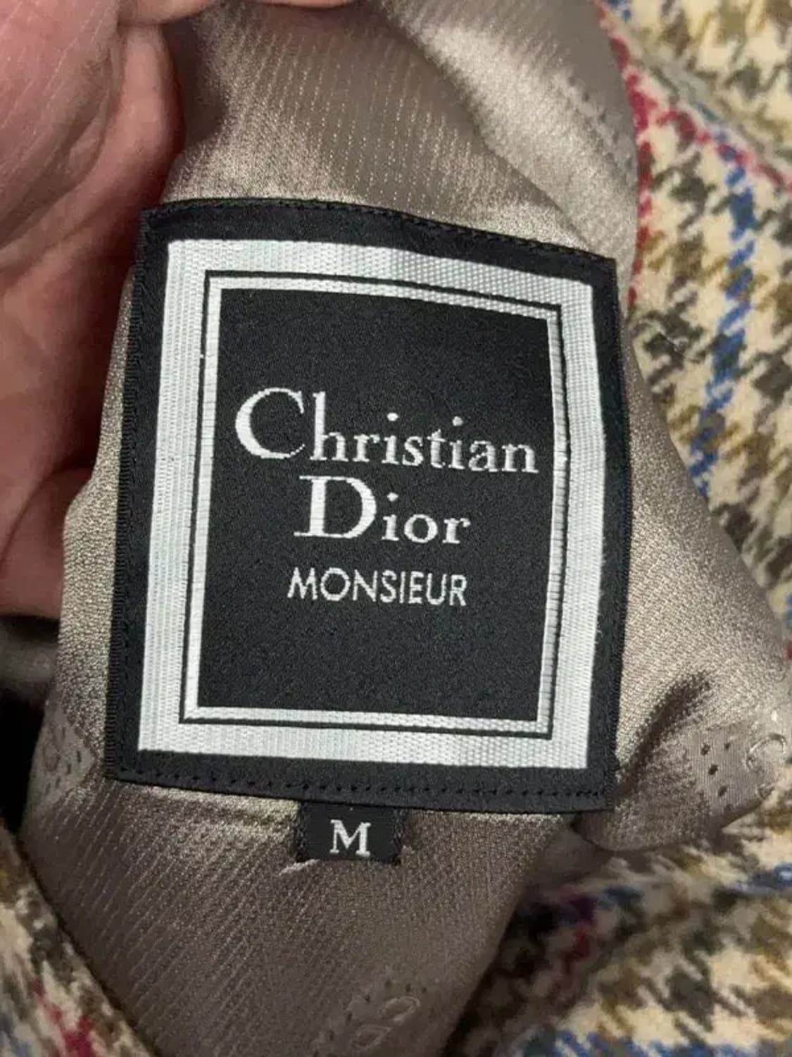 디올 체크 브라운 투버튼 울 블레이저 M 상품이미지7